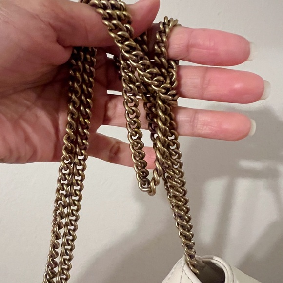 SOLD - GUCCI MARMONT LEATHER SUPER MINI BAG authentic gently worn cream bag - Picture 6 of 9